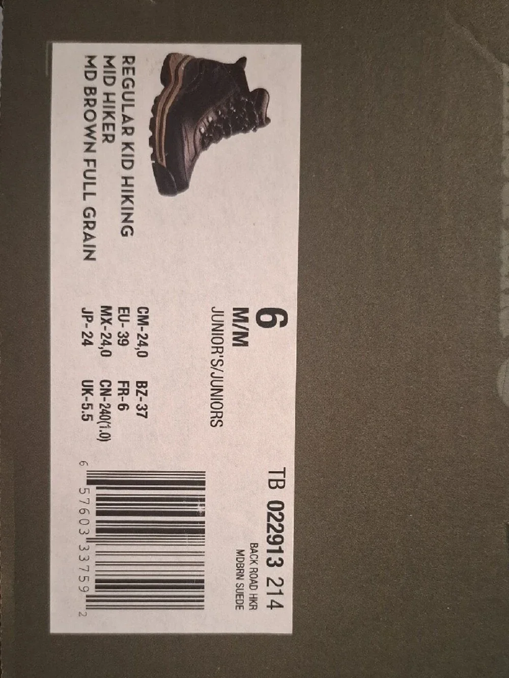 Timberland Back Road Leather Hiking Boots New Junior 6 / Womens 7.5